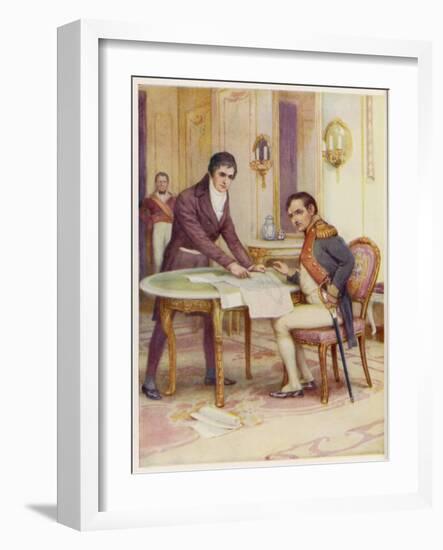 Robert Fulton American Inventor Seeks to Interest Napoleon in His Submarine But Fails-Arthur A. Dixon-Framed Art Print