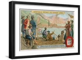 Robert Fulton's First Paddle Steamer for the Service Between New York and Albany, 1807-null-Framed Giclee Print