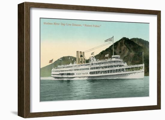 Robert Fulton Steamer on the Hudson River-null-Framed Art Print