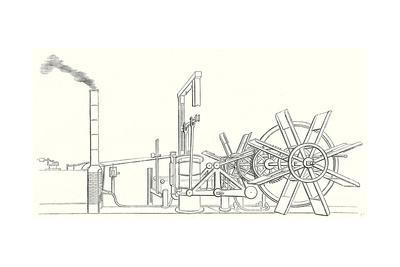 The Engine and Shaft of the Wheels of the 'Clermont' Steamboat Built by Fulton in 1807