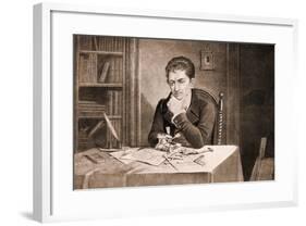 Robert Fulton Thinking at Desk-null-Framed Giclee Print