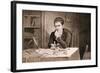Robert Fulton Thinking at Desk-null-Framed Giclee Print