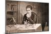 Robert Fulton Thinking at Desk-null-Mounted Giclee Print
