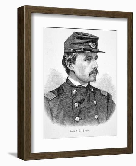 Robert Gould Shaw (1837-63) (Engraving)-American-Framed Giclee Print