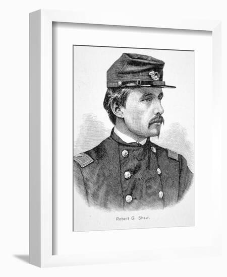 Robert Gould Shaw (1837-63) (Engraving)-American-Framed Giclee Print