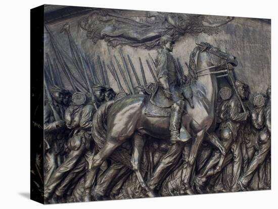 Robert Gould Shaw in Command of Black Troops of the 54th Massachusetts Regiment-null-Stretched Canvas
