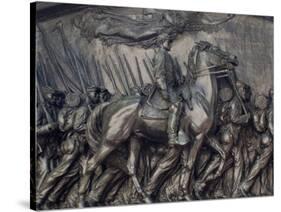 Robert Gould Shaw in Command of Black Troops of the 54th Massachusetts Regiment-null-Stretched Canvas