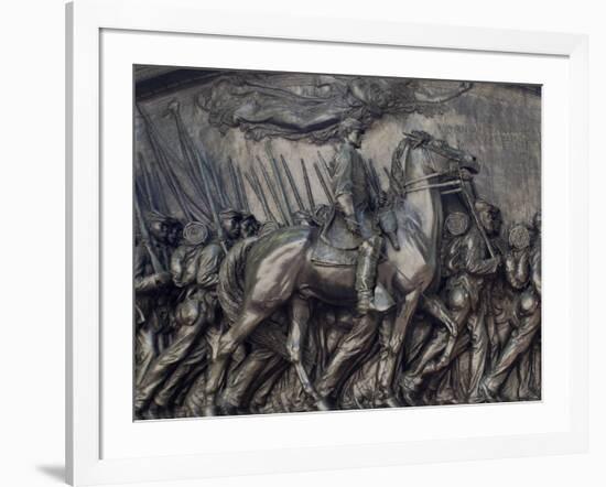 Robert Gould Shaw in Command of Black Troops of the 54th Massachusetts Regiment-null-Framed Photographic Print