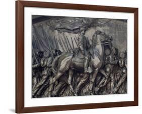 Robert Gould Shaw in Command of Black Troops of the 54th Massachusetts Regiment-null-Framed Photographic Print