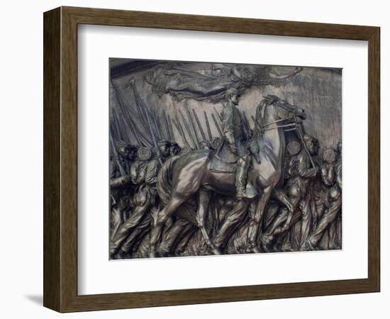 Robert Gould Shaw in Command of Black Troops of the 54th Massachusetts Regiment-null-Framed Photographic Print