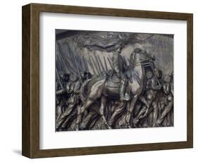 Robert Gould Shaw in Command of Black Troops of the 54th Massachusetts Regiment-null-Framed Photographic Print