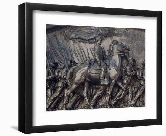 Robert Gould Shaw in Command of Black Troops of the 54th Massachusetts Regiment-null-Framed Photographic Print