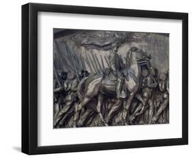 Robert Gould Shaw in Command of Black Troops of the 54th Massachusetts Regiment-null-Framed Photographic Print