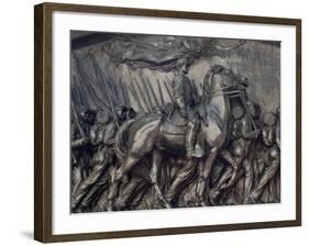 Robert Gould Shaw in Command of Black Troops of the 54th Massachusetts Regiment-null-Framed Photographic Print