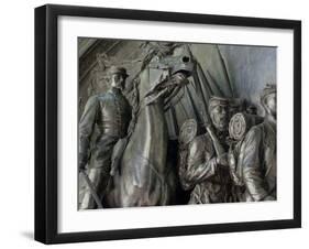 Robert Gould Shaw in Command of Black Troops of the 54th Massachusetts Regiment-null-Framed Photographic Print