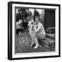 Robert Graves Sitting on Steps Dressed for Cricket-William Sumits-Framed Premium Photographic Print