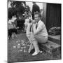Robert Graves Sitting on Steps Dressed for Cricket-William Sumits-Mounted Premium Photographic Print