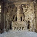 Shiva, Destroyer of the Elephants, Kailasa, Ellora, Maharashtra State, India-Robert Harding-Photographic Print