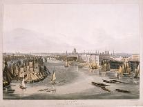 Water Craft on the River Thames with Vauxhall Bridge in the Distance, London, 1821-Robert Havell the Elder-Giclee Print