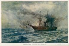Engagement Between the Federal Steam-Sloop Kearsarge and the Confederate War-Steamer Alabama-Robert Hopkin-Stretched Canvas