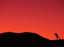 Bicyclist on Road, Napa Valley, CA-Robert Houser-Stretched Canvas