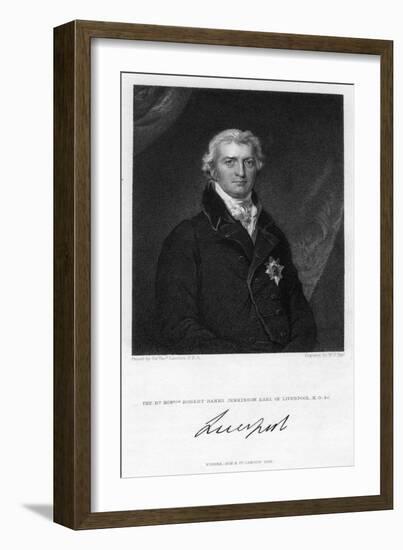 Robert Jenkinson, 2nd Earl of Liverpool, British Politician and Prime Minister-William Thomas Fry-Framed Giclee Print