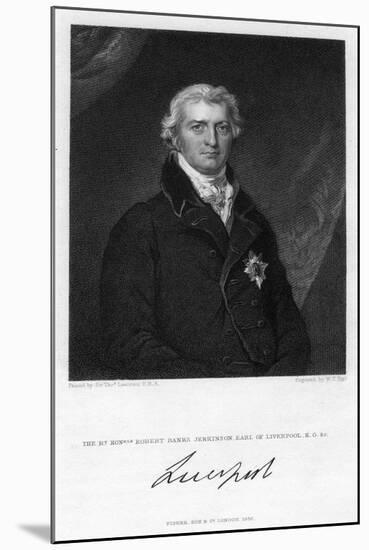 Robert Jenkinson, 2nd Earl of Liverpool, British Politician and Prime Minister-William Thomas Fry-Mounted Giclee Print