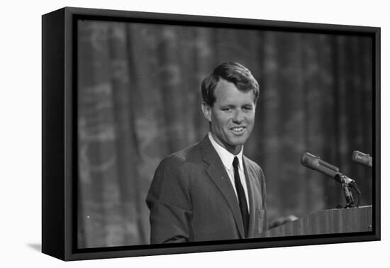 Robert Kennedy appearing before Platform Committee, 1964-Warren K. Leffler-Framed Stretched Canvas