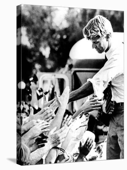 Robert Kennedy Shaking Hands During 1968 Campaign-null-Stretched Canvas