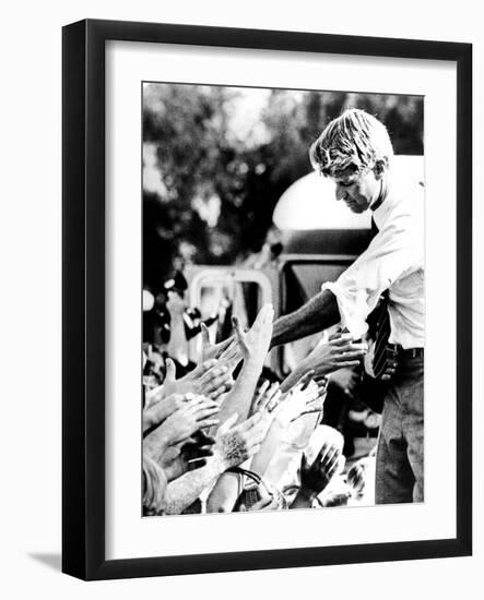 Robert Kennedy Shaking Hands During 1968 Campaign-null-Framed Photo