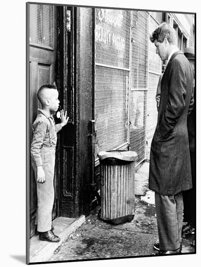 Robert Kennedy Speaks with Black Child Photograph - New York, NY-Lantern Press-Mounted Art Print