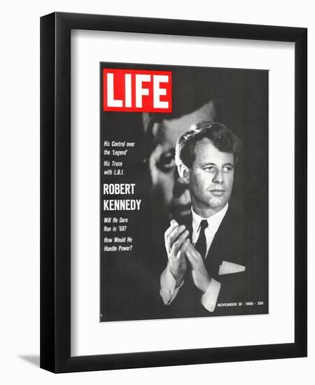 Robert Kennedy, Will He Dare Run in 68, November 18, 1966-Bill Eppridge-Framed Premium Photographic Print