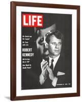 Robert Kennedy, Will He Dare Run in 68, November 18, 1966-Bill Eppridge-Framed Photographic Print