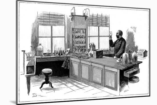 Robert Koch (1843-191), German Bacteriologist and Physician in His Laboratory-null-Mounted Giclee Print
