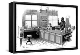 Robert Koch (1843-191), German Bacteriologist and Physician in His Laboratory-null-Framed Stretched Canvas