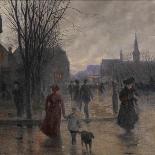 Rainy Evening on Hennepin Avenue, C.1902-Robert Koehler-Stretched Canvas