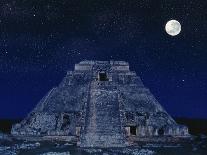 Pyramid of the Magician at Night-Robert Landau-Stretched Canvas