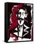 Robert Louis Stevenson - colour caricature-Neale Osborne-Framed Stretched Canvas