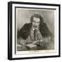 Robert Louis Stevenson the Scottish Writer and Poet at the Age of 35 Seen Writing at His Desk-null-Framed Art Print