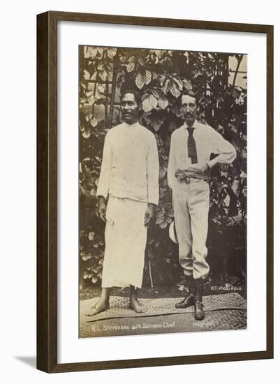 Robert Louis Stevenson with a Samoan Chief-null-Framed Photographic Print