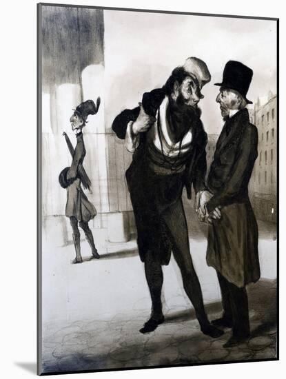 Robert Macaire Agent D'Affaires from 'Le Charivari' 1840-Honore Daumier-Mounted Giclee Print