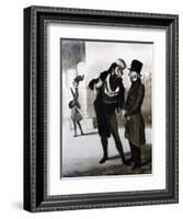 Robert Macaire Agent D'Affaires from 'Le Charivari' 1840-Honore Daumier-Framed Giclee Print