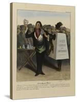 Robert Macaire Bookseller-Honore Daumier-Stretched Canvas