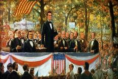 Abraham Lincoln and Stephen A. Douglas Debating at Charleston, Illinois, 18th September 1858-Robert Marshall Root-Stretched Canvas