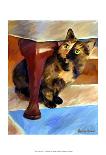 Gray Tiger Cat on the Toilet-Robert Mcclintock-Art Print