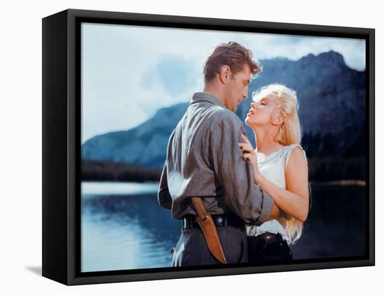 Robert Mitchum, Marilyn Monroe. "River of No Return" 1954, Directed by Otto Preminger-null-Framed Stretched Canvas