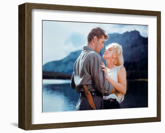 Robert Mitchum, Marilyn Monroe. "River of No Return" 1954, Directed by Otto Preminger-null-Framed Photographic Print