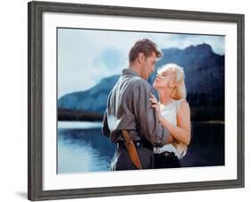 Robert Mitchum, Marilyn Monroe. "River of No Return" 1954, Directed by Otto Preminger-null-Framed Photographic Print