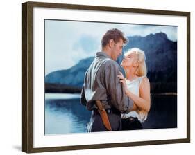 Robert Mitchum, Marilyn Monroe. "River of No Return" 1954, Directed by Otto Preminger-null-Framed Photographic Print