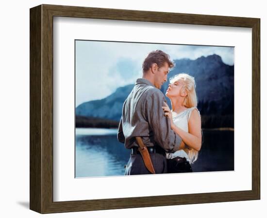 Robert Mitchum, Marilyn Monroe. "River of No Return" 1954, Directed by Otto Preminger-null-Framed Photographic Print